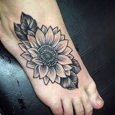Black And Grey Sunflower Tattoo Designs Black And Grey Sunflower Tattoo Sunflower Foot Tattoos Foot Tattoos Sunflower Tattoo