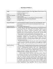 Untuk membantumu menjawab pertanyaan ini simak contoh kelebihan dan kekurangan diri sendiri di artikel ini ya. Review Jurnal Docx Review Jurnal 1 Judul Jurnal Volume Halaman Tahun Penulis Reviewer Tanggal Tujuan Penelitian Subjek Penelitian Metode Penelitian Course Hero