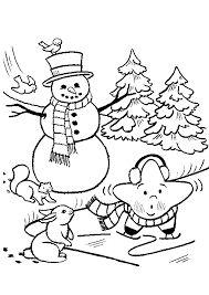 Kleurplaat kerstman op rolschaatsen spelletjes. Sneeuwpop Kleurplaat
