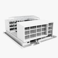 Low Rise Office Building With Courtyard 3d Model Download Max 3ds