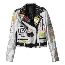 Aliexpress Com Buy Lordxx 2017 New River Fashion Women Winter Street Short Silver Joker Printi Leather Jacket Style Leather Look Jackets Leather Jacket Black