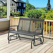 The curved and smooth rocker arms of this double rocking chair bring increased comfort while you're lounging and relaxing. Rrl3ygb Caraya Double Patio Bench Glider Wicker Relax Outdoors 2 Seat Swing Chair Deck Yard Rocker