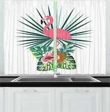 amaryllis flower kitchen curtain set