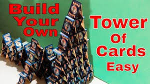 Then all you need to do is lean them up against each other to make the ^ shape. How To Build A Tower Of Cards Easy Youtube