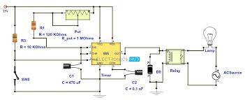 Adjustable Timer Circuit Diagram With Relay Output Electronic Circuit Projects Circuit Diagram Circuit