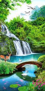 3d Waterfall Animals 1327 Stair Risers Fall Landscape Painting Nature Photography Beautiful Photos Of Nature