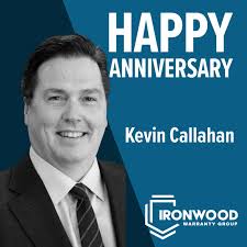 Congratulations Kevin Callahan! I've enjoyed the last 20+ years taking this  journey together from Service Net, AIG, & finally home to Ironwood Warranty  Group!