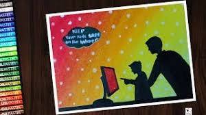 Word poster templates are user friendly and fully poster templates in powerpoint can be used as standalone slides or can be integrated into existing powerpoint presentations. Cyber Safety Poster Internet Drawing With Oil Pastel Step By Step Youtube