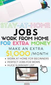 Working From Home For Beginners Summary List Of Stay At Home Job Ideas Merry For Money Stay At Home Jobs Working From Home Home Jobs