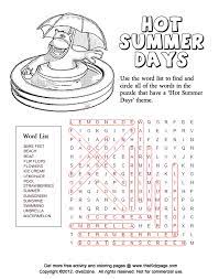 This post may contain affiliate links. Hot Summer Days Word Search Puzzle Solution Printable Colouring Sheets
