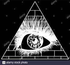 Triangle with circle on top symbol. All Seeing Eye Icon Eye In Triangle Illuminati Symbol Vector Illustration Stock Vector Image Art Alamy