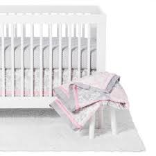 You and your little dreamer will love the charming elephant theme and sweet pink and grey of this dreamer crib bedding collection from nojo. Grey Damask And Purple Reversible 100 Cotton Crib Quilt By The Peanut Shell Coslab Uk