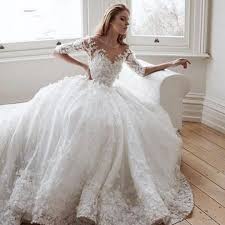 Dress from stella york is full romance! 280 99 Half Sleeves Appliques Flowers Lace A Line 2020 Wedding Dress Ball Gown