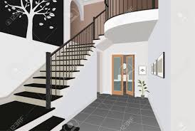 From bright hues to intricate patterns, your painted staircase. Vintage Interior Of The Hallway With A Staircase Design Of Modern Royalty Free Cliparts Vectors And Stock Illustration Image 115060958