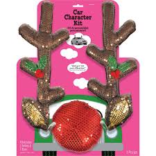 Think about where you will use your rudolph nose and antlers for car in order to determine the best size. Amscan 16 In Christmas Glitzy Reindeer Car Kit 397640 The Home Depot
