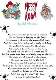 Messy Room Silverstein Poems Shel Silverstein Poems Funny Poems