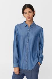 Kadin Mavi Gomlek Denim Fashion Kot Gomlek Kadin