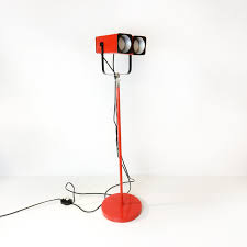 Vintage Space Age Square Tube Stehlampe Rotorange
