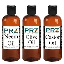 Prz Combo Of Neem Oil Extra Virgin Olive Oil Castor Oil Each 50ml Pure Natural For Aromatherapy Body Massage Skin Care H Skin Care Neem Oil Hair Care