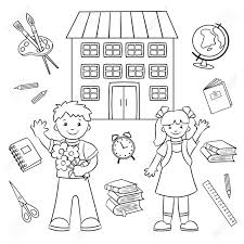 What the ruler is needed for, how to use it. Back To School Coloring Page Schoolboy And Schoolgirl Boy Royalty Free Cliparts Vectors And Stock Illustration Image 151495820