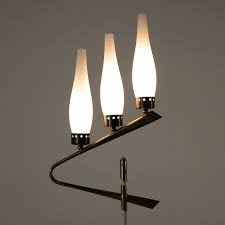 Stehlampe Marmor Metall Messing Opalglas 50er 60er Jahre