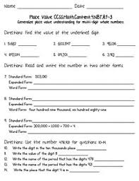 4th Grade Common Core Math Place Value Worksheets Place Value Worksheets Math Place Value Common Core Math