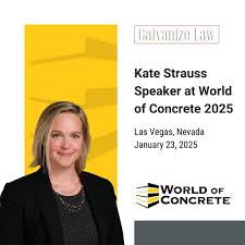 ✨ Exciting News! ✨ We are honored to share that Kate Strauss, Founding  Partner of Galvanize Law Group, will be presenting at the World of Concrete  in Las Vegas,