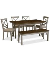 Fairhaven Dining Furniture 6 Pc Set Table 4 Upholstered Side Chairs Bench Created For Macy S Dining Furniture Woven Dining Chairs Furniture
