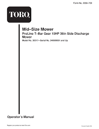 Spark plug type & gap chart for briggs & stratton engines. Toro 30317 Operator S Manual Pdf Download Manualslib