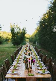 Nicci Alex Farm Table Wedding Long Table Wedding Orchard Wedding Reception