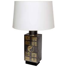 table lamp mid century modern pewter and brass yin yang korea 1960 s lamp table lamp vintage table lamp