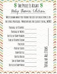 Baby Shower Games Price Is Right