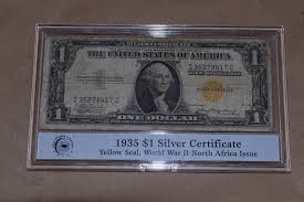 We did not find results for: 1935 1 Silver Certificate Yellow Seal Wwii North Africa Issue Property Room