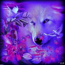 Purple Wolf Spirit Animal Fantasy Wolf Wolf Spirit