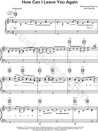 Подбор аккордов для песни john denver how can i leave you again. John Denver How Can I Leave You Again Sheet Music In F Major Download Print Sku Mn0066694
