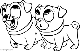 Bingo and rolly coloring page activity disney family. Rolly And Bingo Pug Coloring Page Coloringall