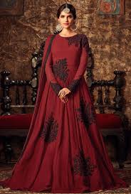 Maroon Designer Floor Length Anarkali Suit Abaya Fashion Party Wear Evening Gowns Indian Dresses