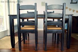 Make new memories with one of my dining room sets or kitchen table sets and save a chair for me (with a booster of course)! Black Distressed Table Makeover The Thinking Closet