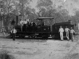 Queensland Steam Locomotive With A Group Of Men Gathered Around It Ca 1880 Mount Perry Bundaberg Railway