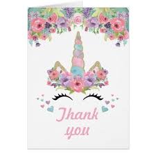 Magical Unicorn Birthday Party Thank You Note Card Zazzle Com Unicorn Birthday Unicorn Birthday Parties Unicorn Birthday Invitations