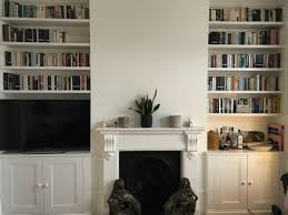 Empatika handcrafts shelves that reflect your personal. Bespoke Alcove Shelving Solid Carpentry