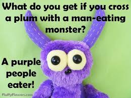 Cute Clean Kids Joke For Children Featuring An Adorable Purple People Eater Monster Funny Kid Memes Funny Jokes For Kids Corny Jokes