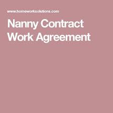 nanny agreement contract] Nanny Contract Template Free Nanny ...