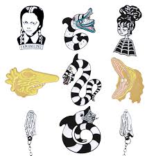 500 x 492 jpeg 52 кб. Snake Adam And Barbara Enamel Pin White Ghost Campus Style Girl Lapel Pin Badge Shirt Bag Jewelry Horror Movie Brooch Gifts Brooches Aliexpress