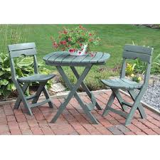The tabletop features a unique oval design, giving the classic, round bistro table an updated look. 3 Piece Fast Fold Outdoor Furniture Bistro Set In Sage Green Outdoor Patio Furniture Sets Outdoor Patio Decor Patio Decor