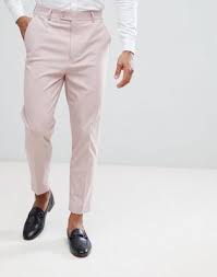 Asos Wedding Tapered Smart Pants In Dusky Pink Mens Pink Pants Pants Outfit Men Dress Pants Outfits
