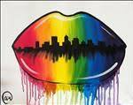 Drippy Lips Skyline in Rainbow **New Art**
