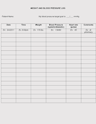 free blood pressure log templates and