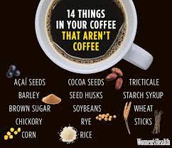 All The Ingredients In Your Coffee That Aren T Coffee Dark Chocolate Nutrition Peanuts Nutrition Chocolate Nutrition