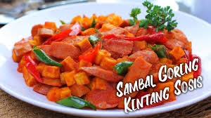 Divideo kali ini delya masak sambal goreng dengan bahan utamanya kentang dan tahu super sederhana dengan bumbu. Sambal Goreng Kentang Sosis Youtube